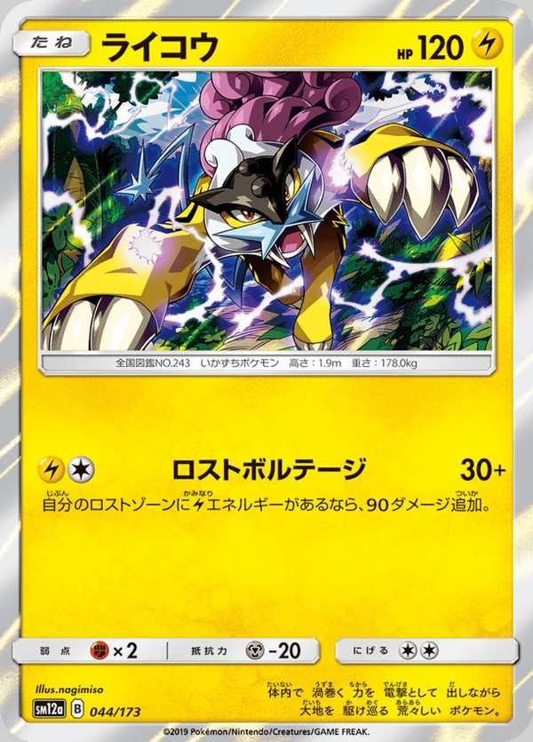 #044 雷公 ライコウ Raikou