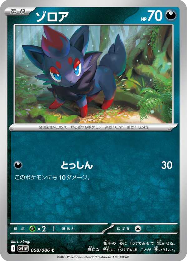#058 索羅亞 ゾロア Zorua