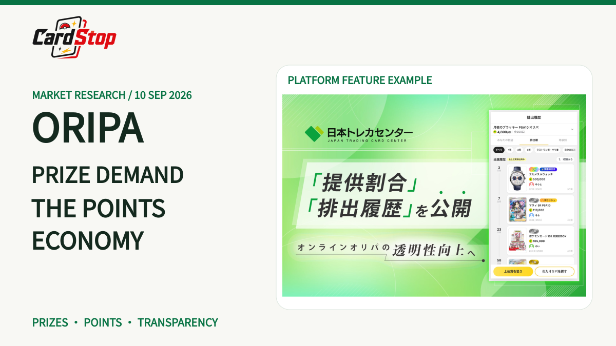 Oripa market research: Japan Toreca logo and official feature example